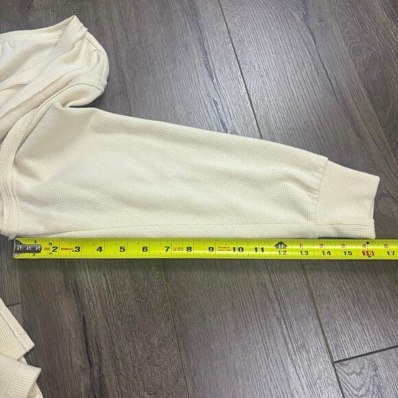 Blu Pepper Women’s Small Cream V-Neck Long Sleeve Textured Knit Casual Pullover - Picture 8 of 8